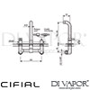 Cifial 31113TB U Techno X300 3 Hole Wall Basin Mixer Tap with Plate Dimensions